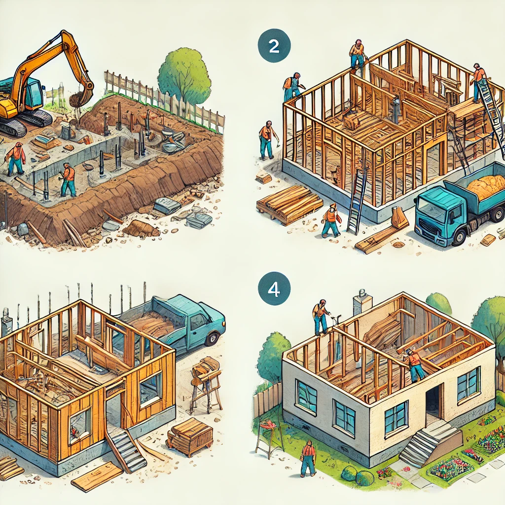 steps of building a house