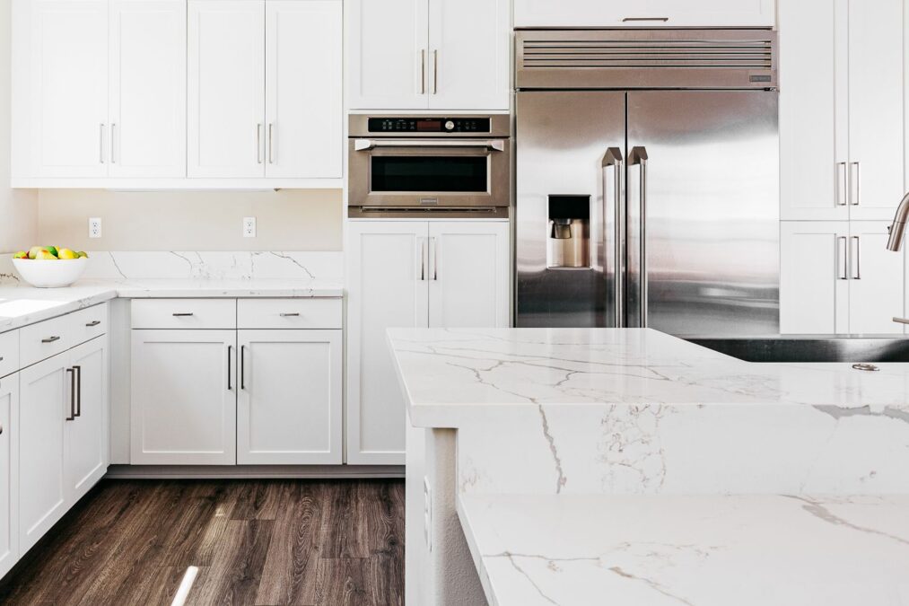 white marble countertops